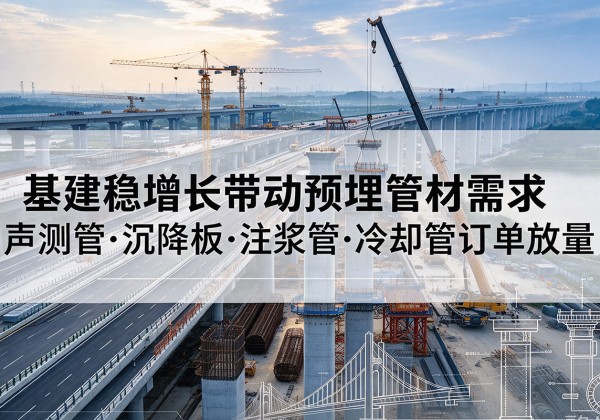 东光基建稳增长带动预埋监测管材需求，声测管、沉降板、注浆管订单持续放量